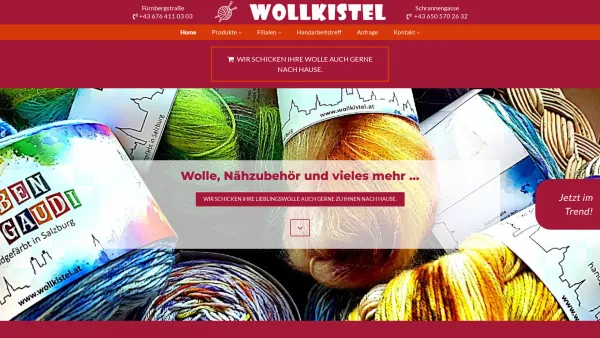 Website Screenshot: Wollkistel - Wolle in Salzburg Wollkistel - Date: 2023-06-14 10:46:22