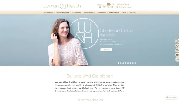 Website Screenshot: Woman & Health - Privatklinik für Frauenmedizin - Woman & Health, Frauenarzt, Gynäkologie, 1010 Wien - Date: 2023-06-26 10:25:18