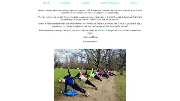Website Screenshot: WOMEN MOTION 30 Minuten für Figur Fitness Spaß - Women In Motion - HIIT, Prenatal and Postnatal fitness classes in London - Date: 2023-06-26 10:25:18