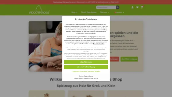 Website Screenshot: WoodHeroes GmbH - Spielzeug Online Shop I Holzspielzeug - WoodHeroes - Date: 2023-06-26 10:25:18