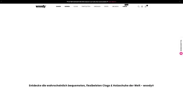 Website Screenshot: Woodys Heurigen und Unterhaltungslokale Heidenreich - Holzschuhe, Clogs von woody® Schuhe Holzschuhe mit biegsamer Holzsohle - Date: 2023-06-15 16:02:34