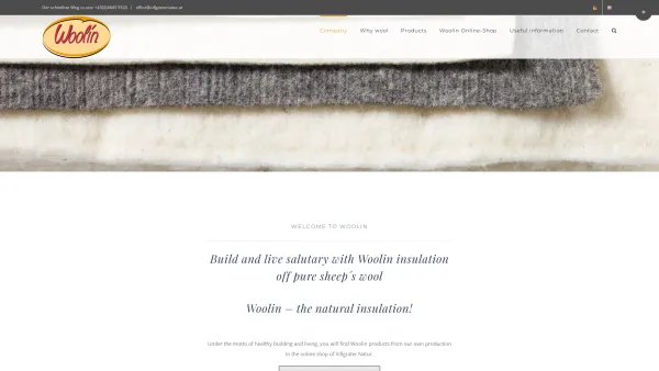 Website Screenshot: Woolin Group Naturprodukte GmbH - Woolin – Dämmung mit Schafschurwolle - Date: 2023-06-15 16:02:34