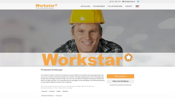 Website Screenshot: Workstar Personaldienstleistungen GmbH - Leihfirma in Wien ★ Workstar Personaldienstleistungen - Date: 2023-06-26 10:25:18