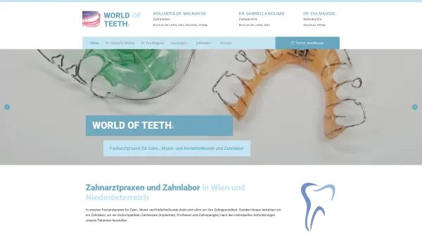 Website Screenshot: Müllner Molnar to World of Teeth - Zahnlabor World of Teeth Müllner & Dr. Molnar OG in Bruck an der Leitha - Date: 2023-06-26 10:25:18