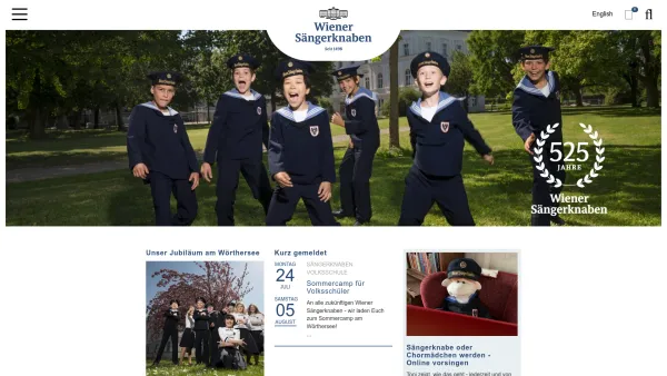Website Screenshot: Volksschule der Wiener Wilkommen bei den Wiener Sängerknaben - Die Wiener Sängerknaben - Home - Date: 2023-06-26 10:25:21