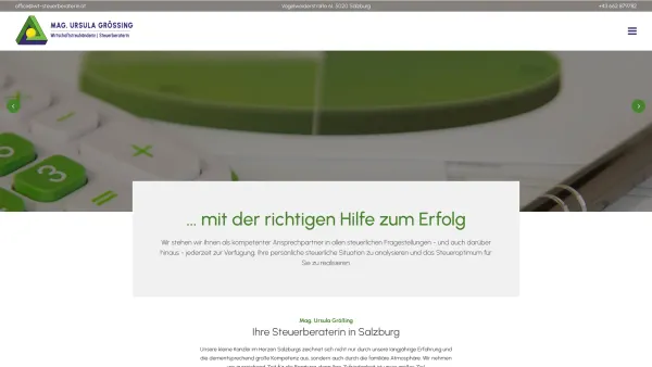 Website Screenshot: Mag. Ursula Größing - Steuerberaterin in Salzburg - Mag. Ursula Größing - Date: 2023-06-26 10:26:52