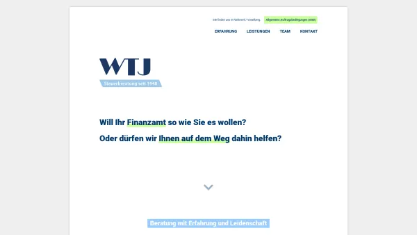 Website Screenshot: WTJ Steuerberatungs GmbH Co KEG - WTJ (Waller Thomas-Jan) - Stuerberatung seit 1948 - Date: 2023-06-14 10:46:25