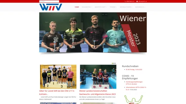 Website Screenshot: Wiener Tischtennis WTTV - WTTV - Home - Date: 2023-06-26 10:25:21