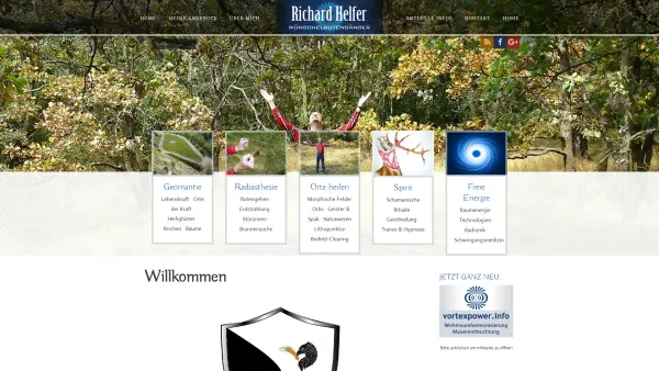 Website Screenshot: Richard Helfer Wuenschelrutengaenger - Home - Richard Helfer : Wünschelrutengänger und schamanisch praktizierender Energetiker - Date: 2023-06-26 10:25:21