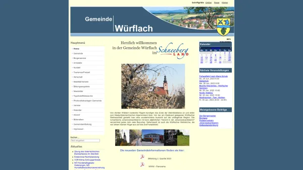 Website Screenshot: Der Himmel auf Erden die Gemeinde Würflach NOE - Willkommen in Würflach - Date: 2023-06-26 10:25:21