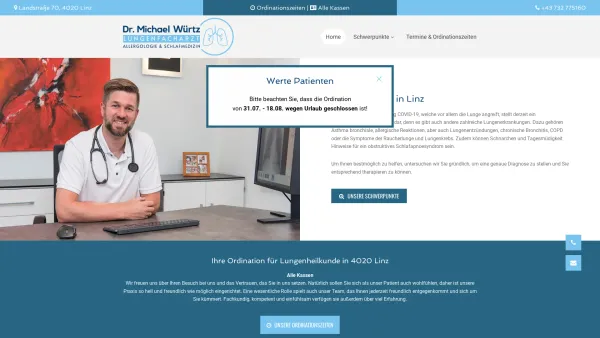 Website Screenshot: Dr. Josef Wuertz.at - Dr. Michael Würtz | Lungenarzt in Linz - Date: 2023-06-26 10:25:21
