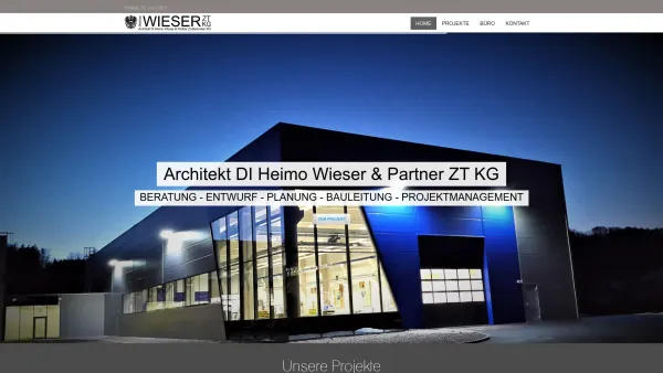 Website Screenshot: w k architektur Architekt DI Heimo Wieser Partner ZT Under Construction - Architekt DI Heimo Wieser & Partner - Home - Date: 2023-06-26 10:25:21