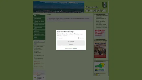 Website Screenshot: Gemeinde Wundschuh - Wundschuh - RiS-Kommunal - Startseite - Date: 2023-06-14 10:46:25