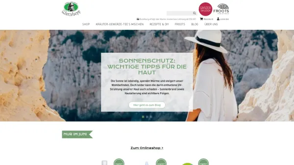 Website Screenshot: Kräuter- Reformhaus Wurzelsepp - Shop des Kräuter + Reformhaus Wurzelsepp - Date: 2023-06-15 16:02:34