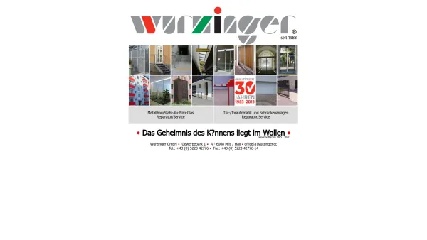 Website Screenshot: bei wurzinger.cc! - Start - Wurzinger Gmbh seit 1983 - Date: 2023-06-26 10:25:24