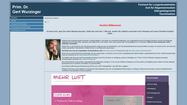 Website Screenshot: wurzinger tauchmedizallergie tauchen rauchen - Startseite - Date: 2023-06-26 10:25:24