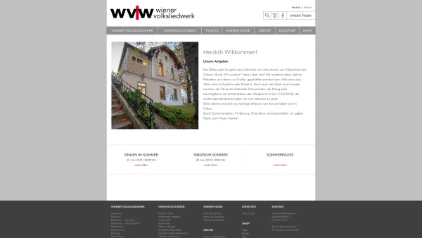 Website Screenshot: wvlw Wiener Volksliedwerk - WIENER VOLKSLIEDWERK - Date: 2023-06-26 10:25:24