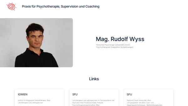 Website Screenshot: Wyss Praxis für Psychotherapie - Mag. Rudolf Wyss - Date: 2023-06-26 10:25:24