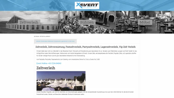 Website Screenshot: Zeltverleih X-Event e.U. - Zeltverleih, Zeltvermietung, Festzeltverleih, Partyzeltverleih, Lagerzeltverleih, Vip Zelt Verleih - Date: 2023-06-26 10:25:24