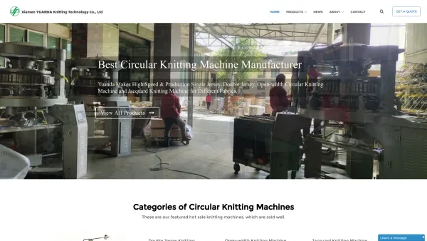 Website Screenshot: Strickmaschine, Hersteller von Rundstrickmaschinen - Top Quality Circular Knitting Machine Manufacturer China - Yuanda - Date: 2023-06-26 10:26:52
