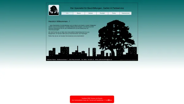 Website Screenshot: Baumfällungen-Garten-u. Parkservice Manfred Patera - Der Spezialist für Baumfällungen, Garten & Parkservice- Info - Date: 2023-06-22 12:13:13