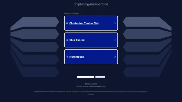 Website Screenshot: Chiptuning Nürnberg - chiptuning-nürnberg.de - Diese Website steht zum Verkauf! - Informationen zum Thema chiptuning nürnberg. - Date: 2023-06-15 16:02:34
