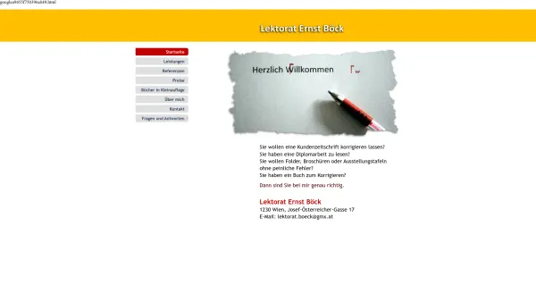 Website Screenshot: Lektorat Ernst Böck - Lektorat Ernst Böck - Date: 2023-06-15 16:02:34