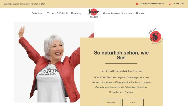 Website Screenshot: Star Perückensalon GmbH - Startseite - Star Frisuren Wien - Date: 2023-06-14 10:45:25