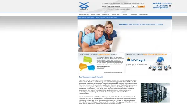 Website Screenshot: xweb OG - Webhosting & Webspace Anbieter | Hosting in Österreich/Wien - Date: 2023-06-26 10:25:27