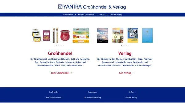 Website Screenshot: Yantra Handels u. Verlagsgesellschaft mbH - Grosshandel und Verlag⎟yantra.at - Date: 2023-06-26 10:25:27