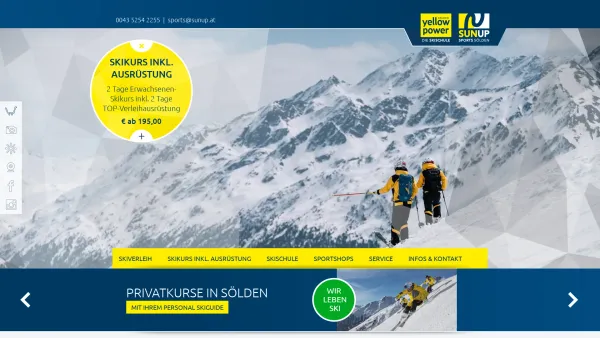 Website Screenshot: Sölden Skischule Snowboardschule Hochsölden Schischule Yellow Power - Skiverleih, Skischule & Sports Sölden l SunUp & Yellow Power - Date: 2023-06-26 10:25:27