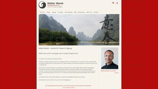 Website Screenshot: Yiquan Qigong Taiji Coaching Energetische Behandlungen Kampfkunst Lebensberatungen Supervision Meditationen personal trainings Wal - Walter Marek – Institut für Yiquan & Qigong - Date: 2023-06-26 10:25:27