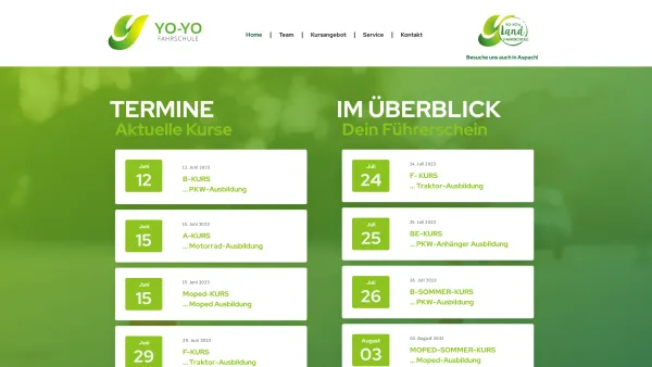 Website Screenshot: Fahrschule yo-yo Inh. Mag Kalchgruber - Home - Fahrschule Yo-Yo - Date: 2023-06-14 10:38:24