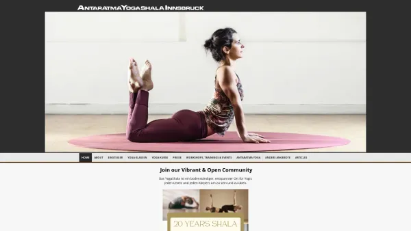 Website Screenshot: Antaratma Yoga Shala Innsbruck - Antaratma Yoga Shala Innsbruck - Home - Date: 2023-06-14 10:36:53