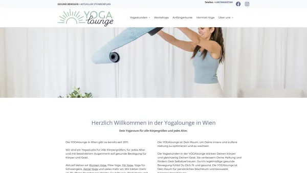 Website Screenshot: YOGAlounge - Yoga-Lounge – Yoga für alle Körpergrößen und jedes Alter - Date: 2023-06-26 10:25:27
