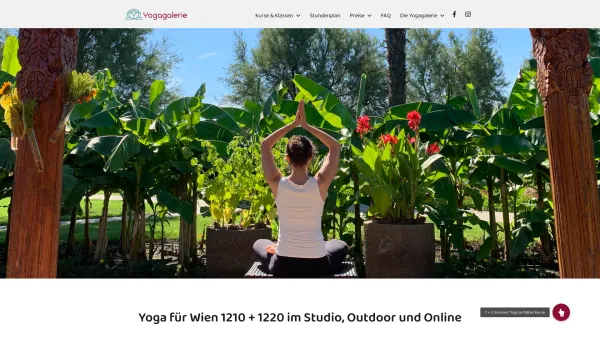 Website Screenshot: Yogagalerie - Yoga & Pilates in Wien für 1210+1220 - Yogagalerie - Date: 2023-06-26 10:26:52