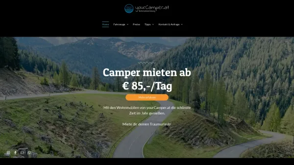 Website Screenshot: yourCamper.at Wohnmobilvermietung - yourCamper.at - Wohnmobilvermietung (Bezirk Rohrbach, OÖ) - Date: 2023-06-26 10:26:52