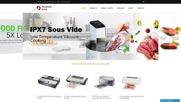 Website Screenshot: Yeasincere Vakuumiergerät Hersteller Co., Ltd - Custom Vacuum Sealer Manufacturer, OEM ODM Sevice - Yeasincere - Date: 2023-06-26 10:25:27