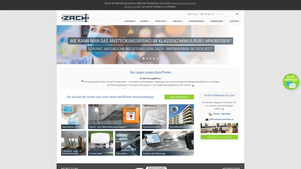 Website Screenshot: Zach Antriebe GmbH - Zach Antriebe Wien: RWA - Lüftung - Tore - Zach Antriebe GmbH - Date: 2023-06-26 10:25:27