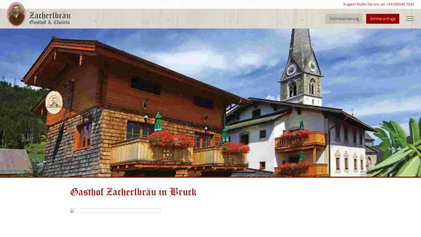 Website Screenshot: Gasthaus Angelurlaub Ski Urlaub Zacherlbräu Kaprun-Bruck-Zell-am-See - Gasthof Zacherlbräu in Bruck - Date: 2023-06-26 10:25:30