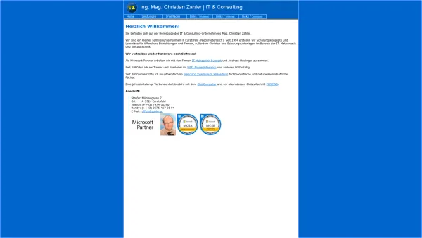 Website Screenshot: Mag. Christian Zahler EDV Wifi Schulungen FH-Steyr Internet Programmierung - Zahler IT & Consulting - Date: 2023-06-14 10:46:25