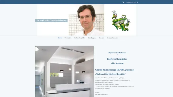 Website Screenshot: Schreiner Christian Webseite Aufbau - Dr. Christian Schreiner: Ihr professioneller Zahnarzt in Wien - Date: 2023-06-26 10:25:30