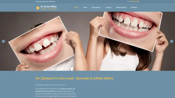 Website Screenshot: Dr. Florian Müller - Zahnarzt in Linz-Land | Dr. Florian Müller - Date: 2023-06-26 10:26:52
