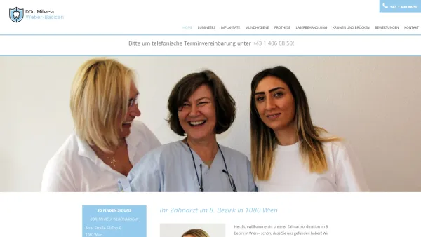 Website Screenshot: DDr. Mihaela Weber-Bacican - Zahnarzt im 8. Bezirk in 1080 Wien - Date: 2023-06-14 10:46:53
