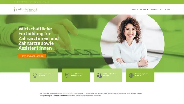Website Screenshot: Petra Niedermair Praxisberatung - Zahnarztseminare.at | Wirtschaftliche Weiterbildungen für Zahnarztassistentinne - Date: 2023-06-15 16:02:34