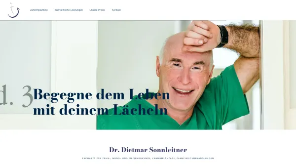 Website Screenshot: Dr. Dietmar Sonnleitner Facharzt für Zahn Mund und Kieferheilkunde Zahnimplantate Zahnfleischbehandlungen - Ordination Dr. Sonnleitner - Dr. Sonnleitner - Date: 2023-06-26 10:25:30