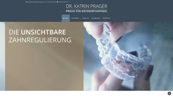 Website Screenshot: Dr. KatrPrager Zahnregulierung für Erwachsene und Kinder - Zahnregulierung Graz - Date: 2023-06-26 10:25:30