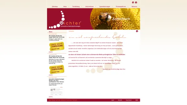 Website Screenshot: Richter innovative Zahntechnologie - Richter - innovative Zahntechnologie: Startseite - Date: 2023-06-26 10:25:30