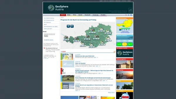 Website Screenshot: ZAMG Zentralanstalt für Meteorologie und Geodynamik - Zentralanstalt für Meteorologie und Geodynamik — ZAMG - Date: 2023-06-26 10:25:30