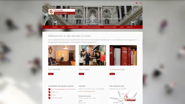 Website Screenshot: Rechtsanwälte ZandlGrundei - Home - Kanzlei Grundei, Wien - Date: 2023-06-26 10:25:30